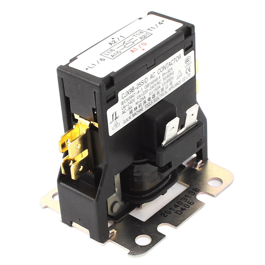 Aexit CJX9B-25S AC Contactor – 240V 25A 2-Pole 2NO Air Conditioner Contactor For Distribution
